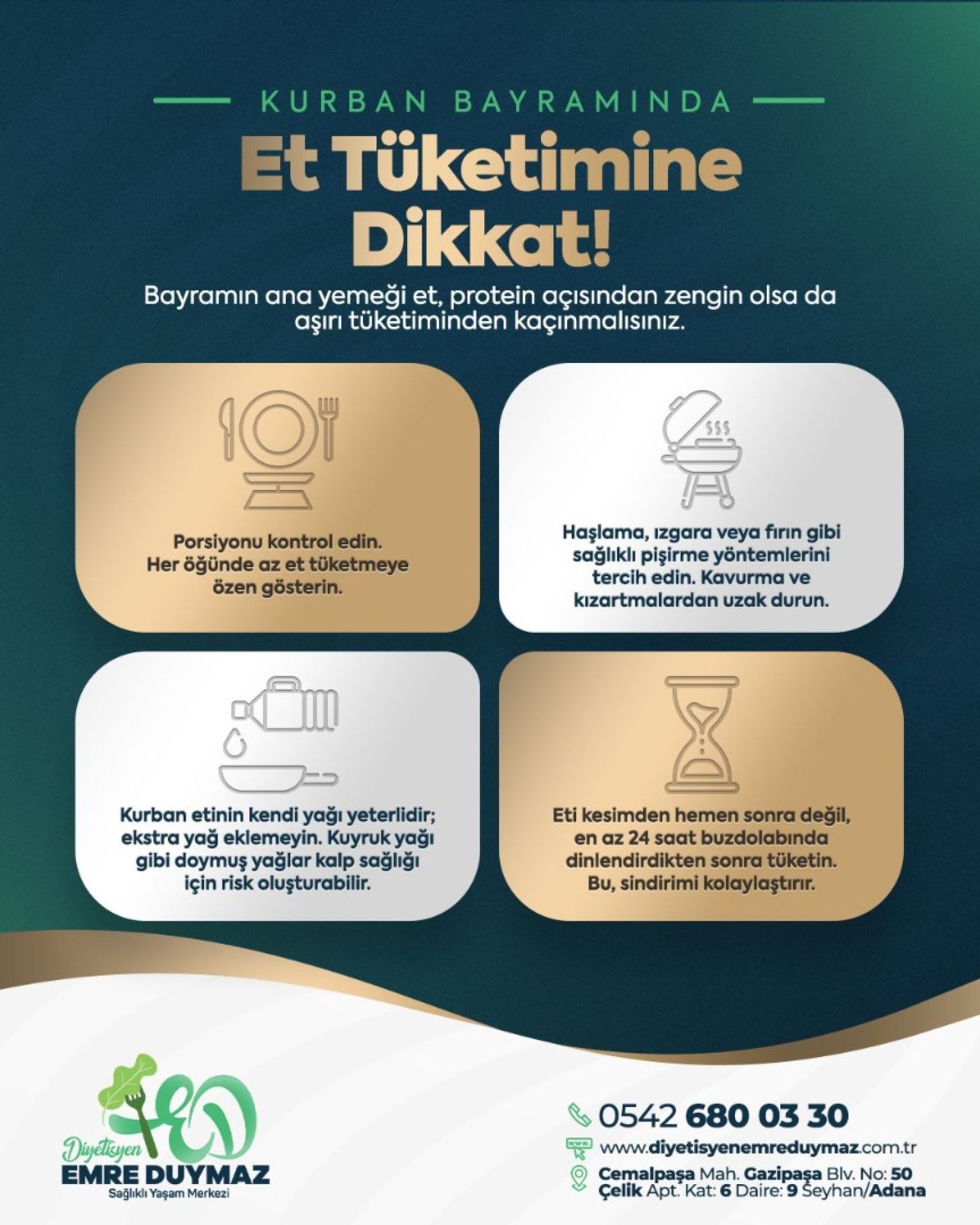 KURBAN BAYRAMINDA ET TÜKETİMİNE DİKKAT!