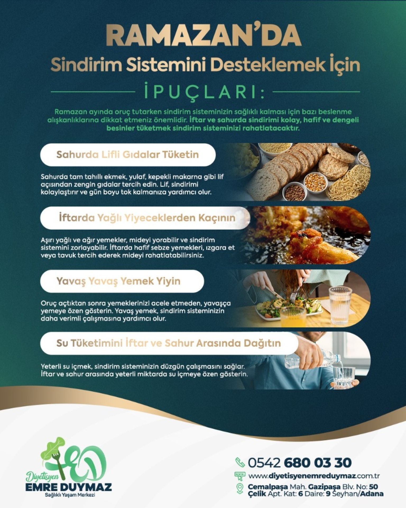 RAMAZAN'DA SİNDİRİM SİSTEMİNİ DESTEKLEMEK İÇİN İPUÇLARI