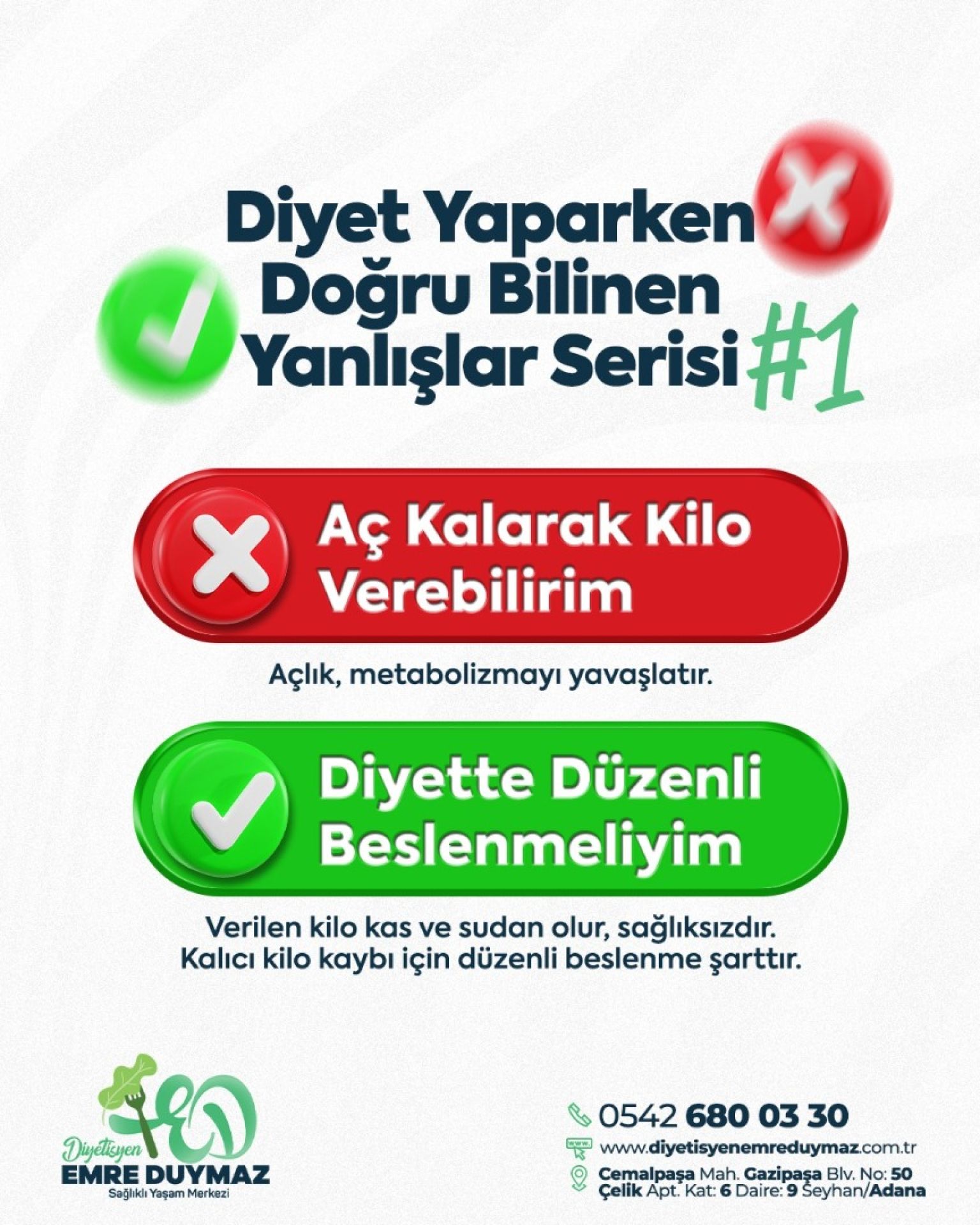 DİYET YAPARKEN DOĞRU BİLİNEN YANLIŞLAR SERİSİ