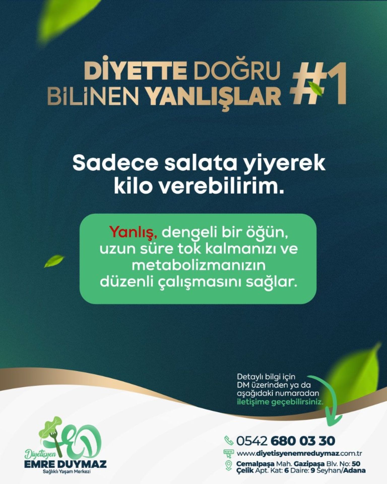 DİYETTE DOĞRU BİLİNEN YANLIŞLAR