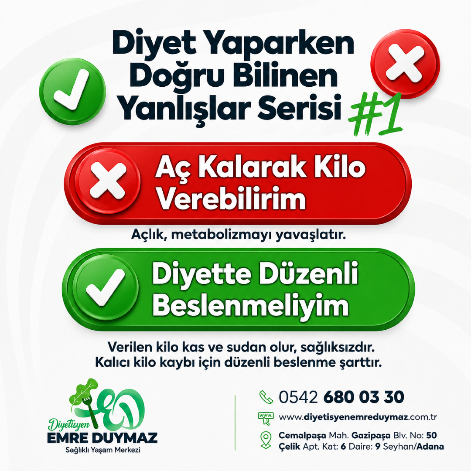 DİYET YAPARKEN DOĞRU BİLİNEN YANLIŞLAR SERİSİ 2