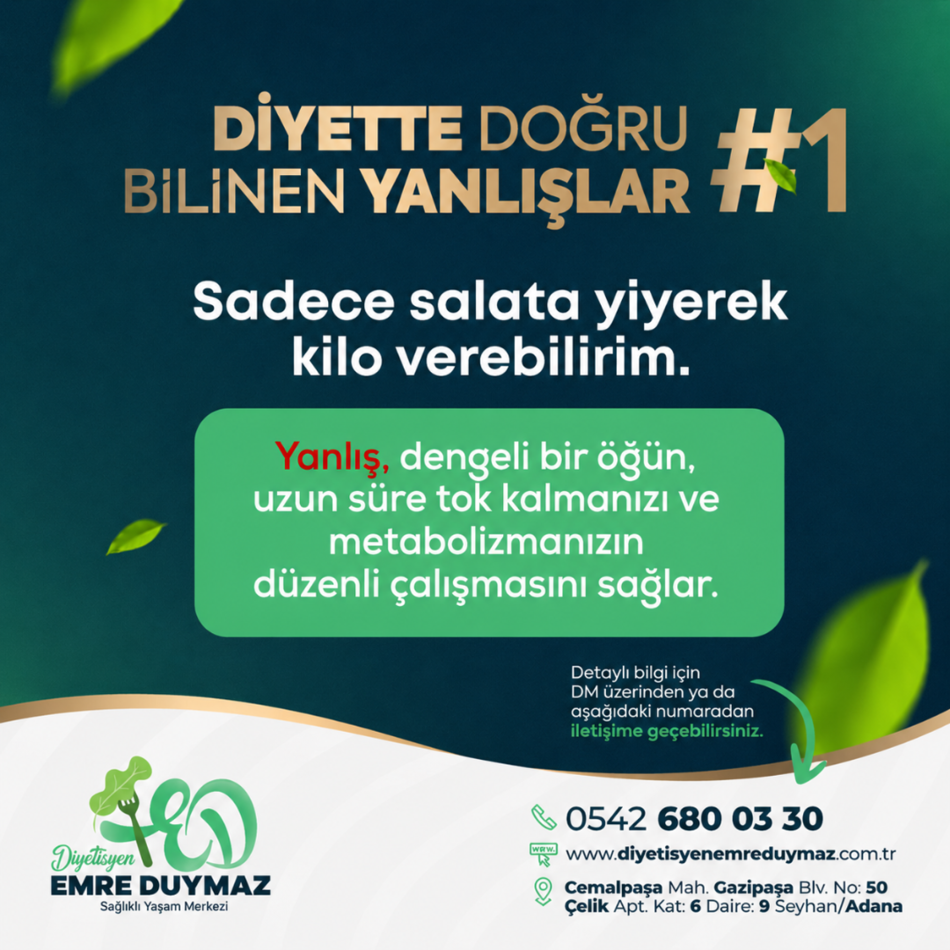 DİYET YAPARKEN DOĞRU BİLİNEN YANLIŞLAR SERİSİ