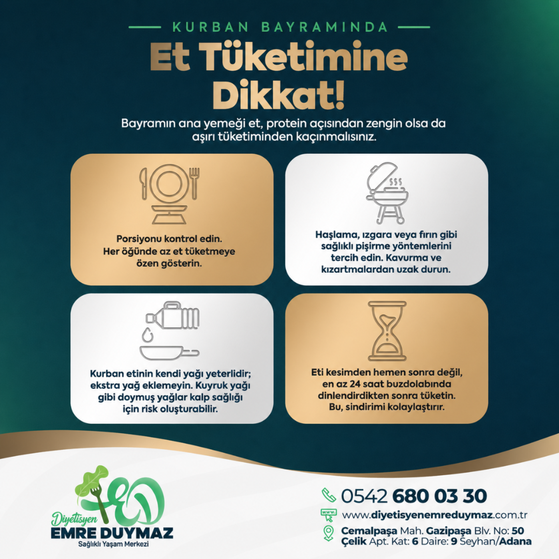 KURBAN BAYRAMINDA ET TÜKETİMİNE DİKKAT!
