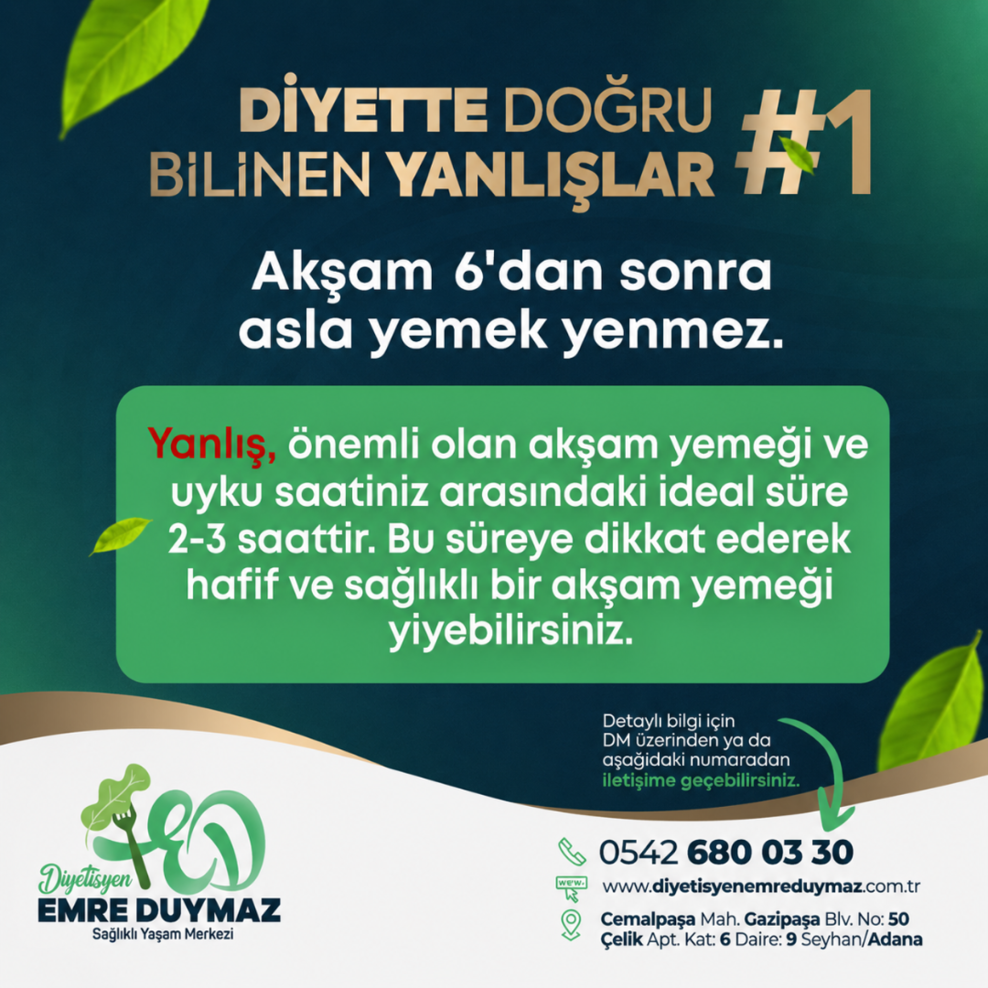 DİYETTE DOĞRU BİLİNEN YANLIŞLAR