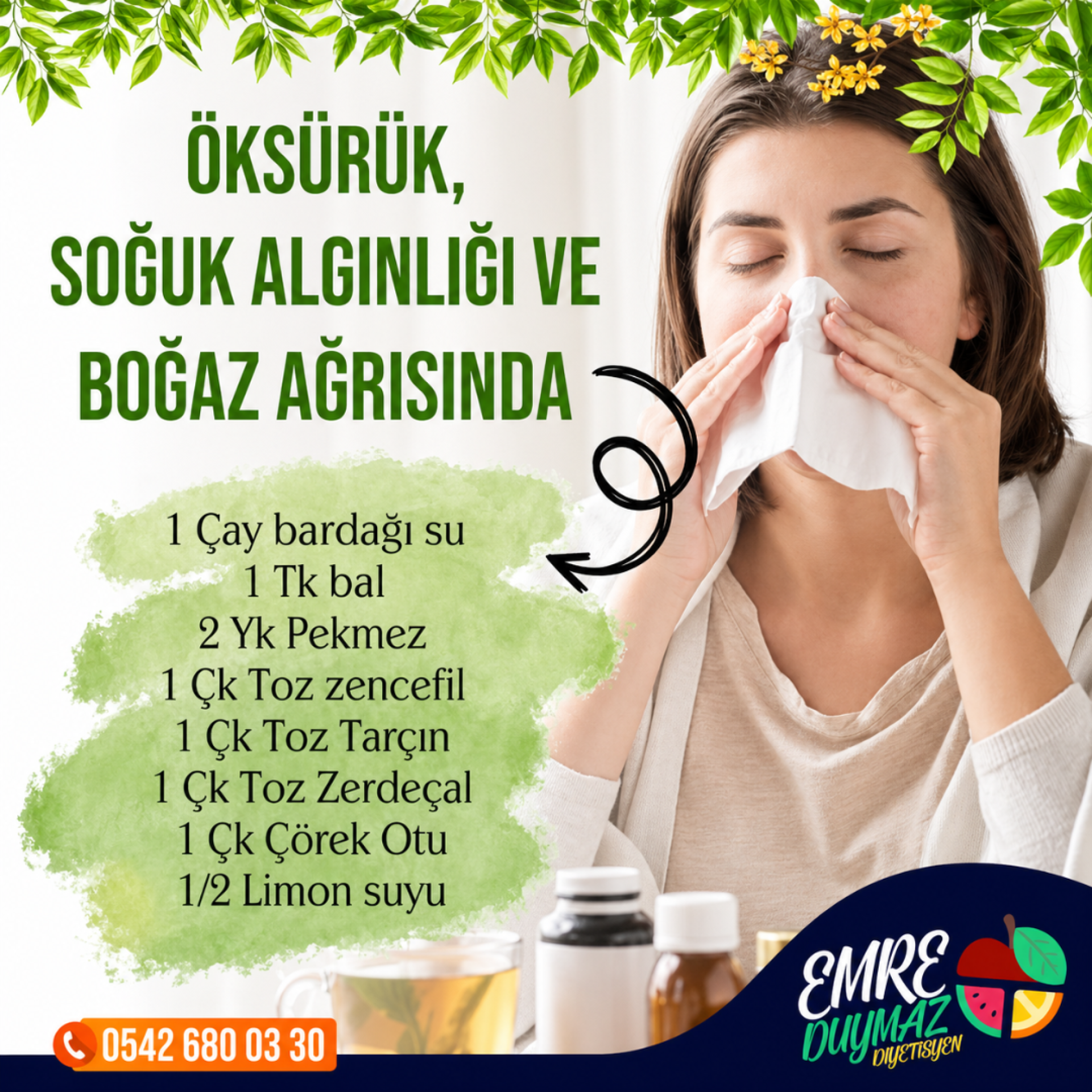 Öksürük,soğuk algınlığı ve boğaz ağrısında